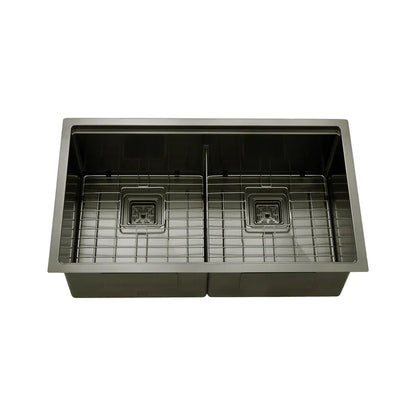 Kodaen 32" Workstation Undermount Double Bowls 50/50 Kitchen Sink in 16 Gague UNS1515P