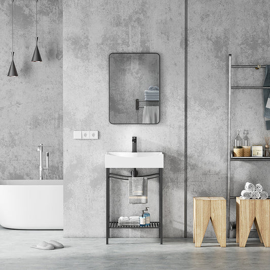 Kodaen Meuble-lavabo simple de style européen de 22 po avec dessus de meuble-lavabo en céramique VPSC27-22B