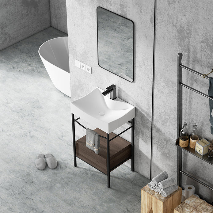 Kodaen 22" European Style Single Bathroom Vanity With Ceramic Vanity Top VPSC27-22B