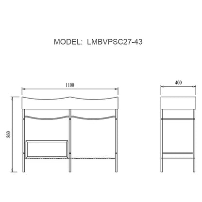 Kodaen 43" European Style Double Bathroom Vanity With Ceramic Vanity Top VPSC27-43B