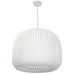 Dainolite 1 Light Pendant Slit Shade Linda White Shade, White - Renoz