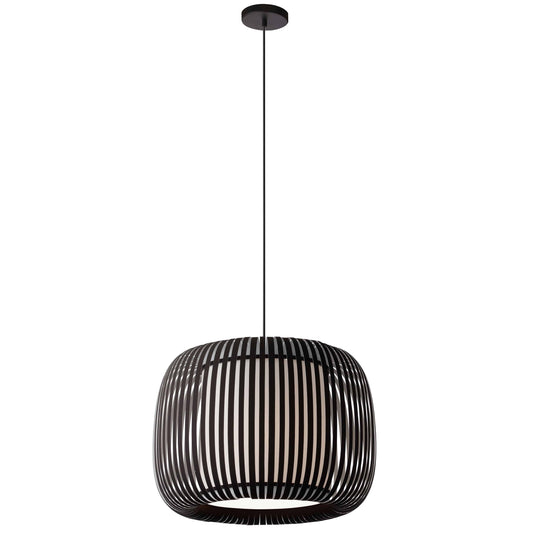 Dainolite 1 Light Pendant Slit Shade JTone Black Shade, Black - Renoz