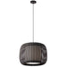 Dainolite 1 Light Pendant Slit Shade JTone Black Shade, Black - Renoz