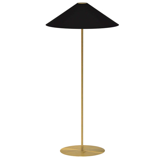 Dainolite 1 Light Floor Lamp w/ Black-Gold Tapered Shade - Renoz