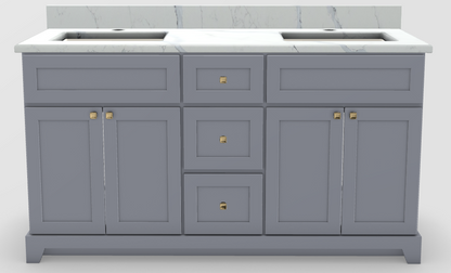 Stonewood Modern Shaker Dawn Premium Painted Freestanding Vanity with Countertop and Sink