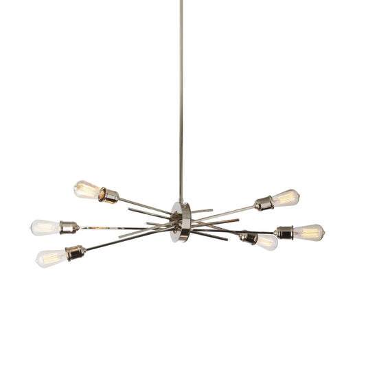 Dainolite 6 Light Horizontal Pendant, Burnished Chrome Finish - Renoz