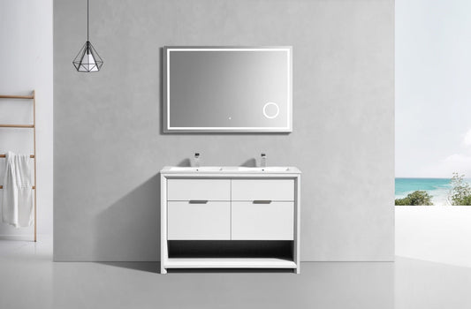 Kube Bath 48â€³ Double Sink Nudo Modern Bathroom Vanity