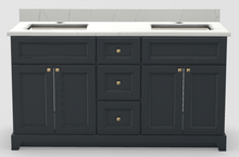 Stonewood Bellrose Navy Grey Premium Painted Freestanding Vanity with Countertop and Sink