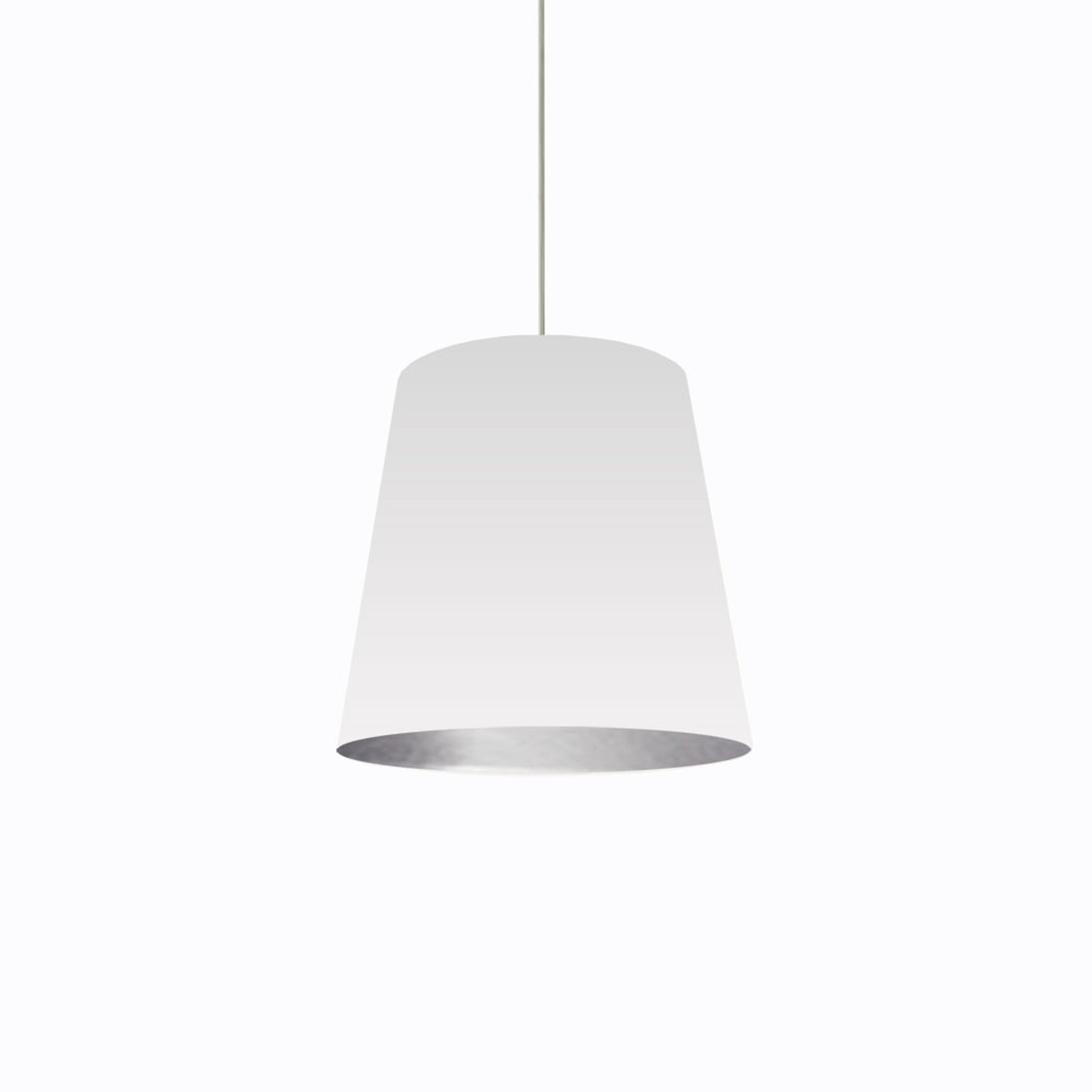 Dainolite Medium 1 Light Tapered Drum Pendant with White on Silver Shade - Renoz