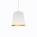 Dainolite Medium 1 Light Tapered Drum Pendant with White on Gold Shade - Renoz