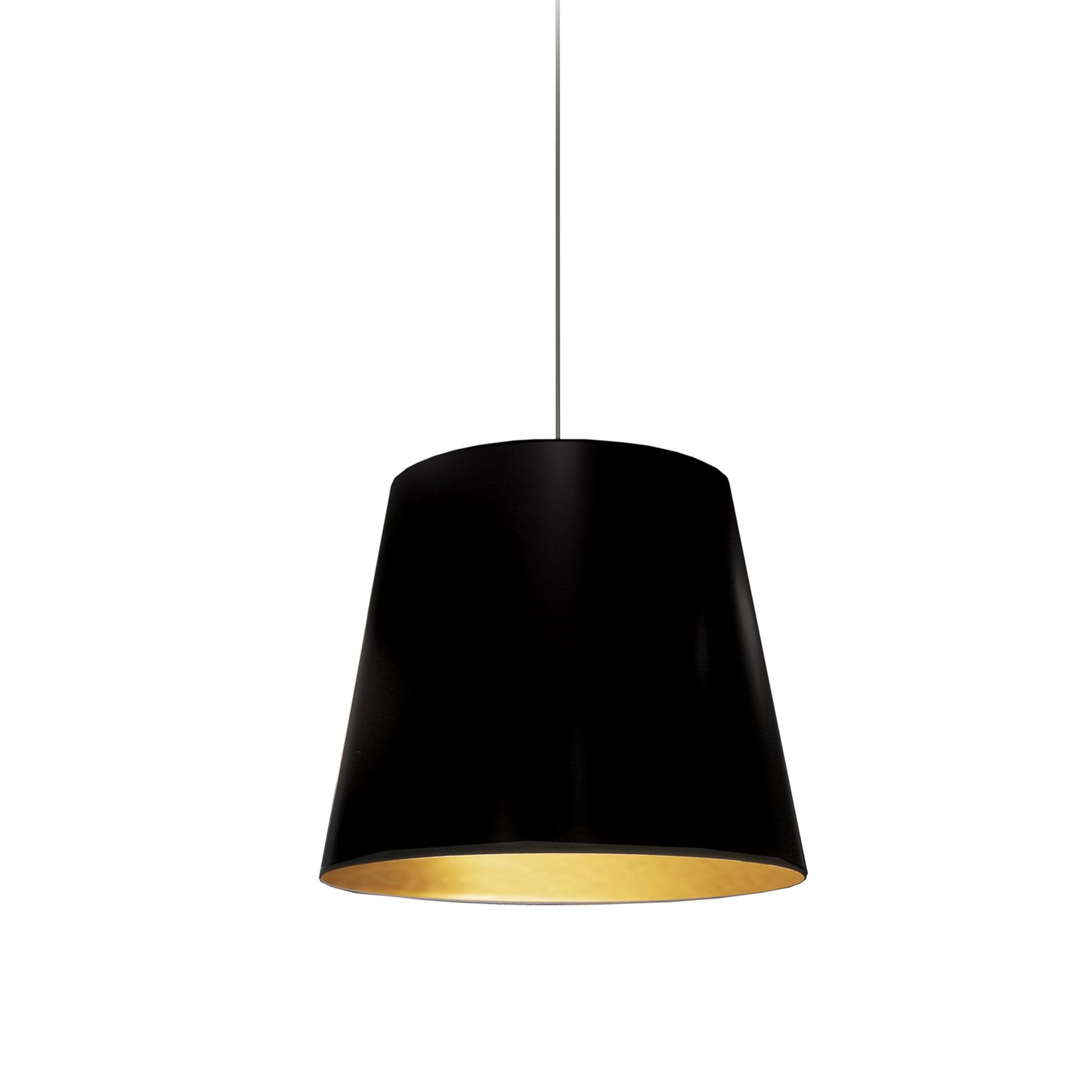 Dainolite 1 Light Tapered Drum Pendant with Black Exterior on Gold Shade - Renoz