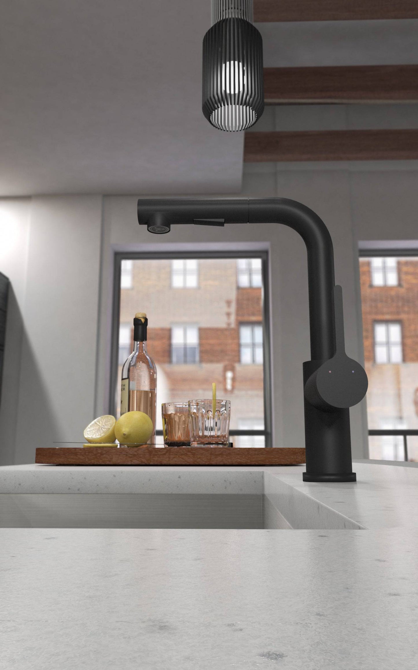 Rubi Endricks - Single Lever Kitchen Faucet-Black - Renoz