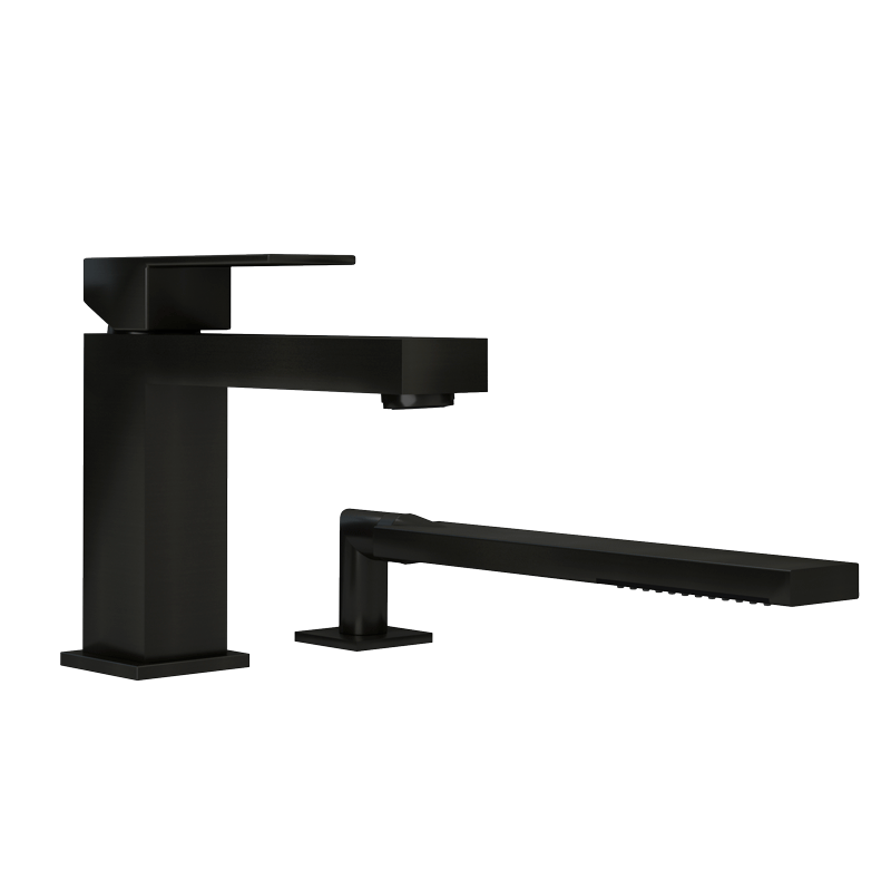 Rubi Two-piece Deck Mounted Bath Faucet With Hand Shower - Renoz