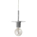 Dainolite 1 Light Incandescent Pendant, Satin Chrome 8 inch - Renoz