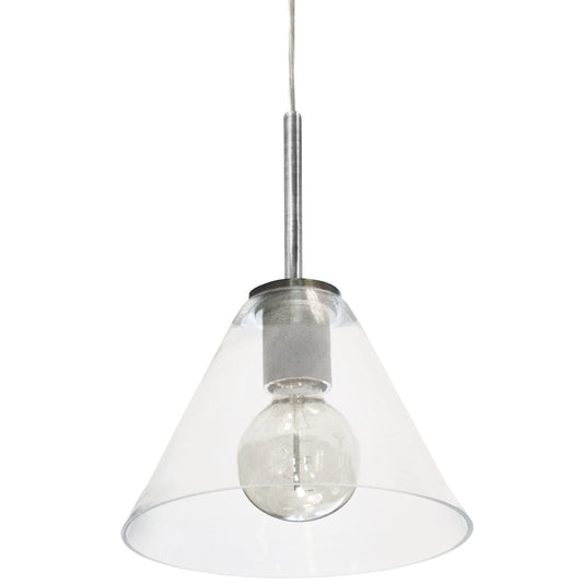 Dainolite 1 Light Incandescent Pendant, Satin Chrome with Clear Glass - Renoz