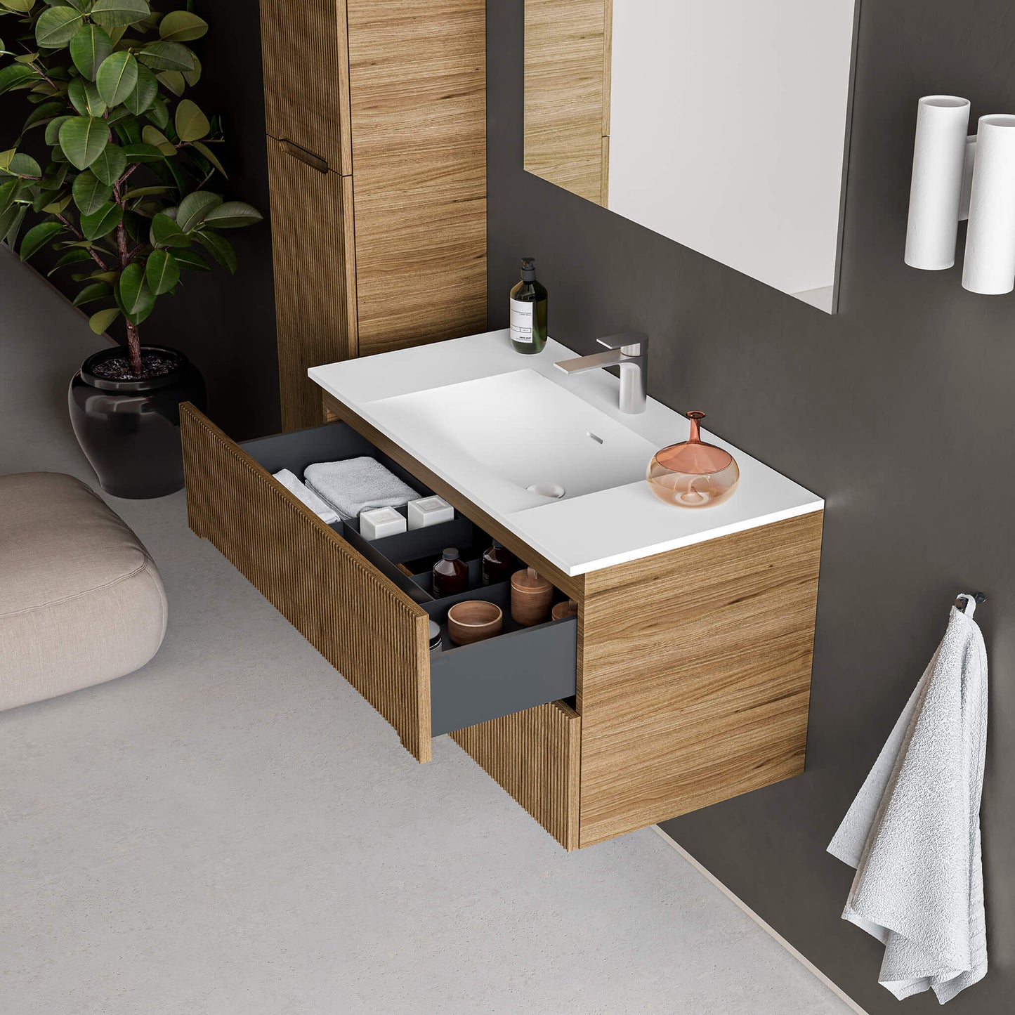 Stonetouch RUNAWAY Wall Mounted Vanity