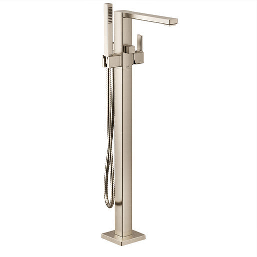 Moen - 90 Degree Brushed Nickel One-Handle Tub Filler Includes Hand Shower