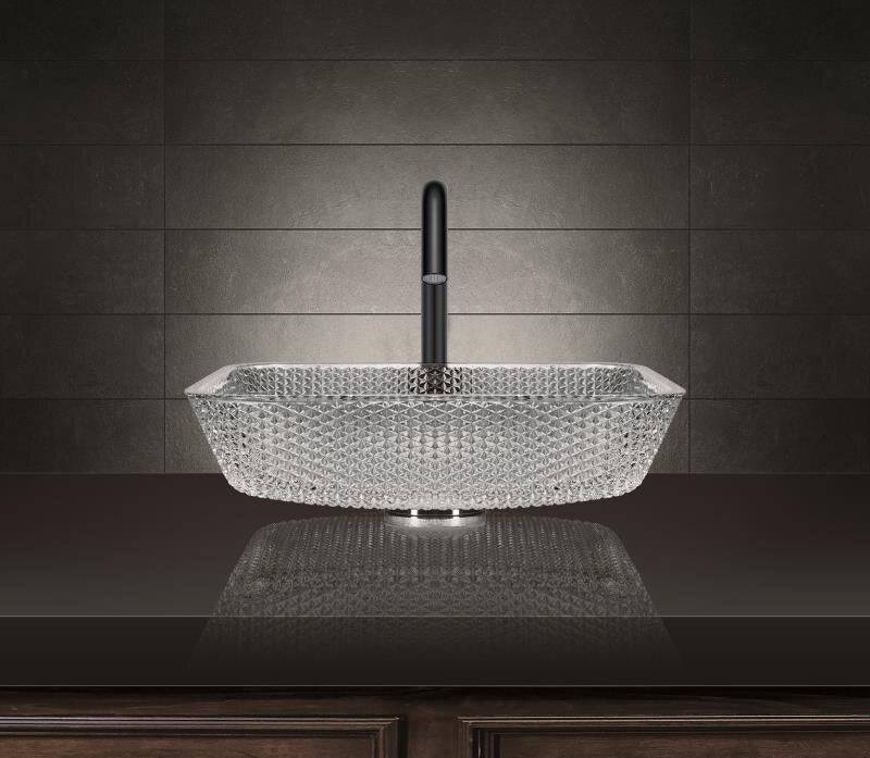 Bagno Italia 15.75" x 15.75" Sapphire Crystal Bathroom Sink Vessel - Renoz