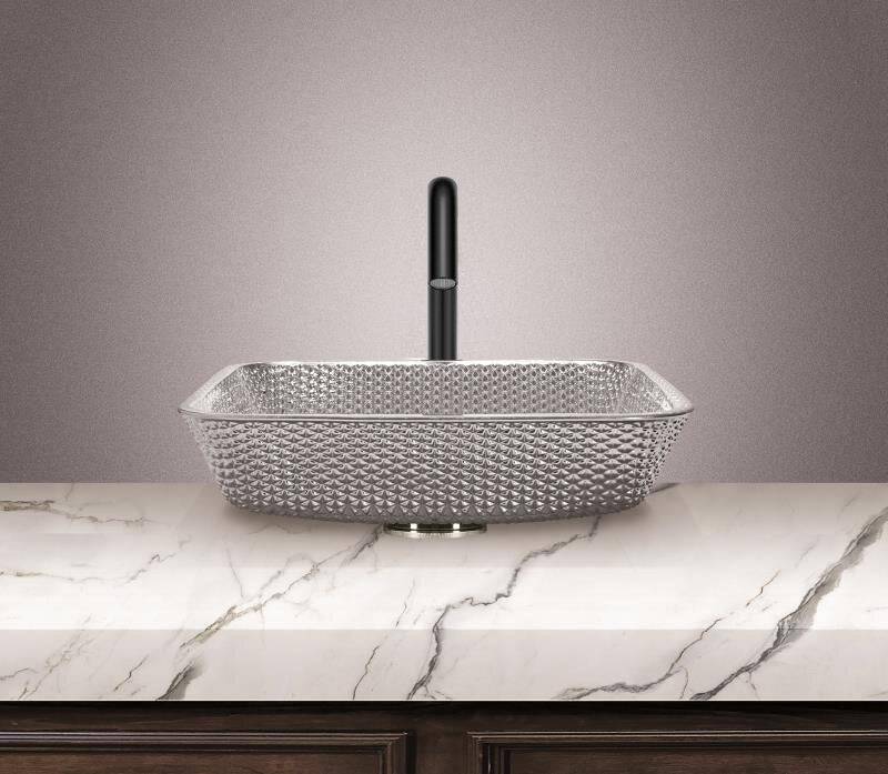 Bagno Italia 15.75" x 15.75" Sapphire Crystal Bathroom Sink Vessel - Renoz