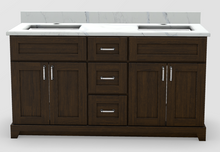 Stonewood Modern Shaker Chestnut Stained Classic Freestanding Vanity with Countertop and Sink