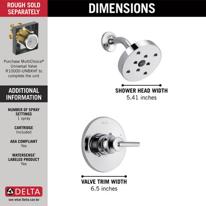 Delta TRINSIC Monitor 14 Series H2Okinetic Shower Trim - Chrome