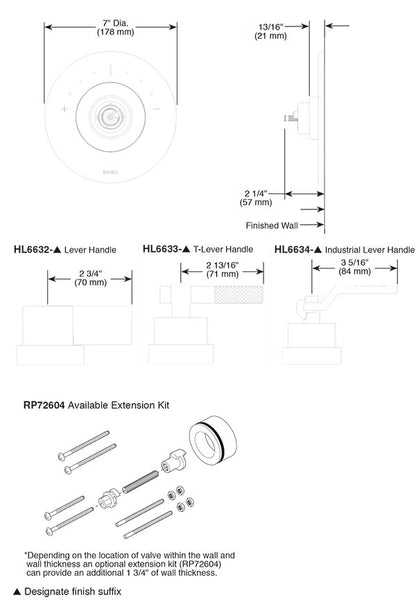 Brizo Sensori® Thermostatic Valve Trim - Less Handle (LITZE )