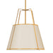 Dainolite 4 Light Trapezoid Pendant Cream Shade w/ White Fabric Diffuser - Renoz