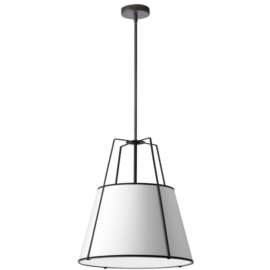 Dainolite 3 Light Incandescent Pendant Matte Black with White Shade - Renoz