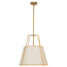 Dainolite 3 Light Trapezoid Pendant Gold/Cream Shade w/ White Fabric Diffuser - Renoz