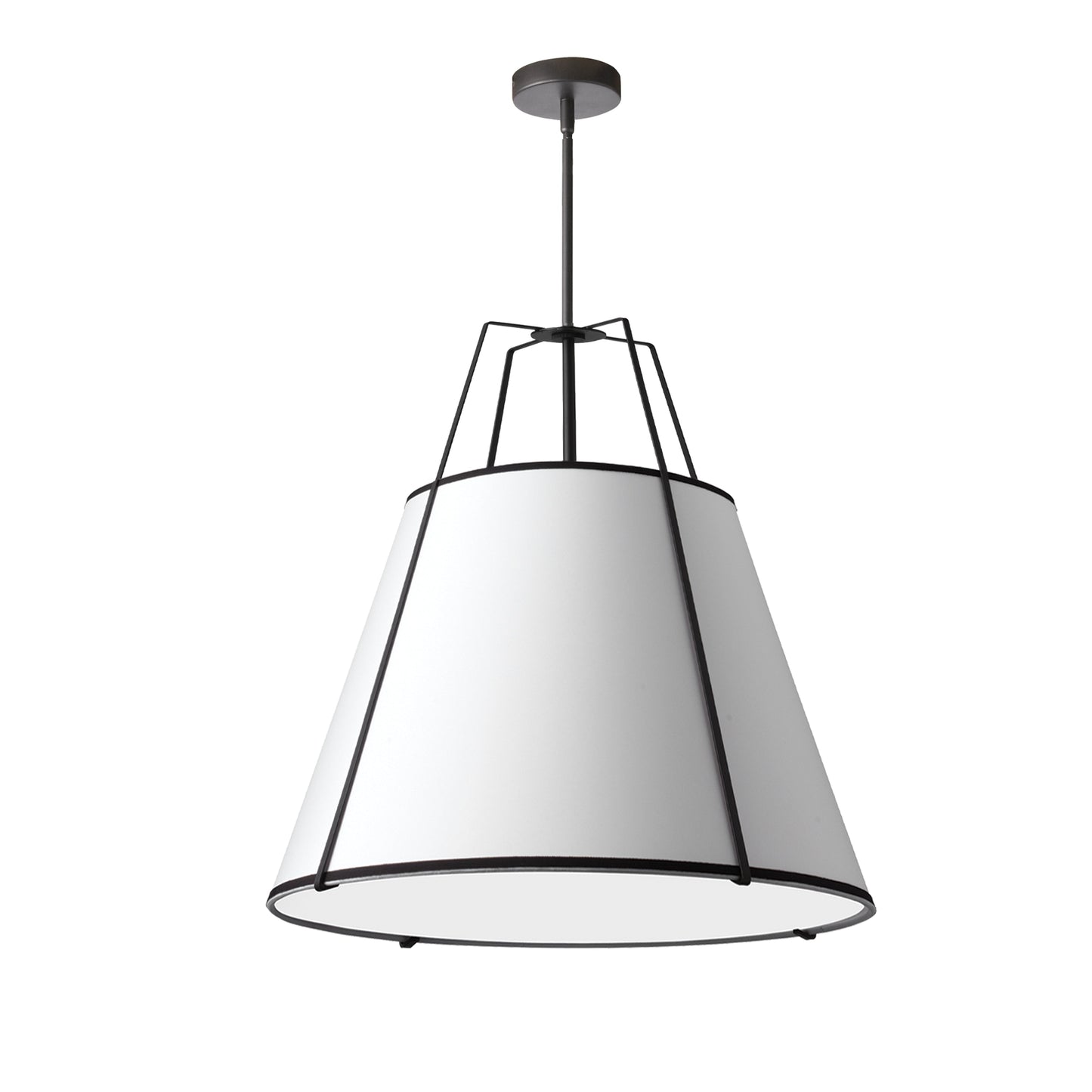 Dainolite 3 Light Trapezoid Pendant Black White Shade with 790 Diffuser - Renoz