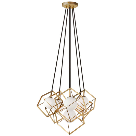 Dainolite 6 Light Halogen Pendant Gold Finish - Renoz