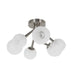 Dainolite 6 Light Halogen Semi Flush, Satin Chrome Finish with Frosted Glass - Renoz