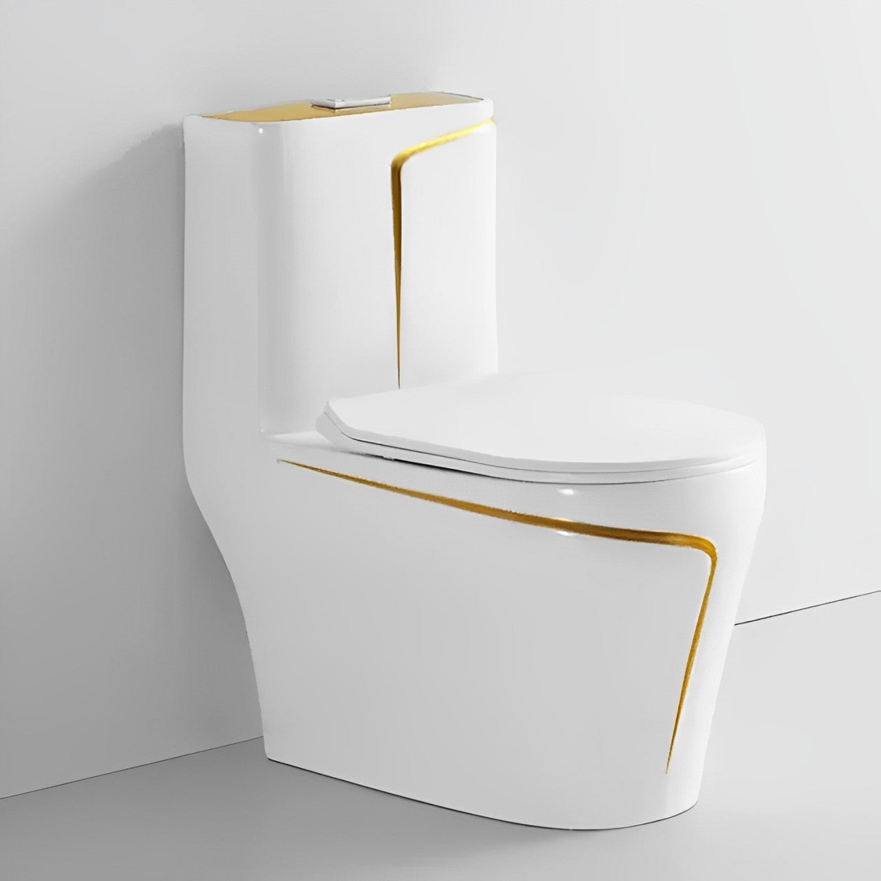 Renoz Toilet  1 Pc SA2378 White and Gold