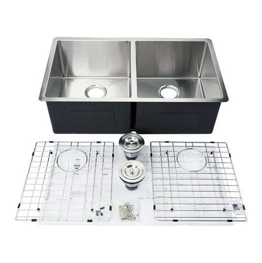 Kodaen 33" Mission Undermount Kitchen Sink-16g Double Bowls UN1515P