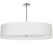 Dainolite 6 Light Polished Chrome Helena Pendant w/ White Shade and White Fabric Diffuser - Renoz