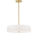 Dainolite 4 Light Incandescent Pendant Aged Brass with White Shade - Renoz