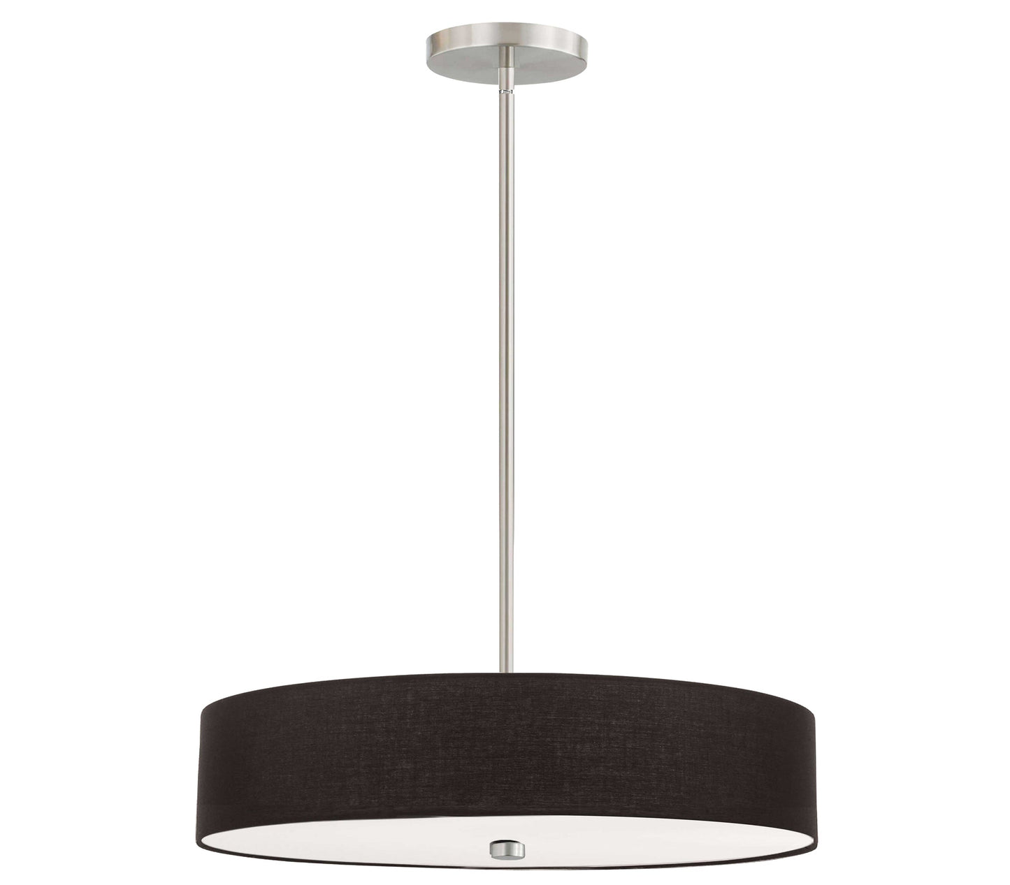 Dainolite 4 Light Incandescent Pendant Satin Chrome with Black Shade - Renoz