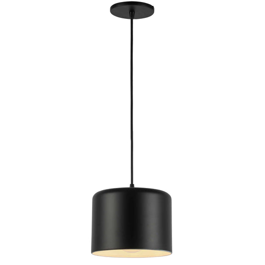 Dainolite 1 Light Incandescent Pendant, Matte Black Shade - Renoz