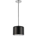 Dainolite 1 Light Incandescent Pendant, Polished Chrome with Matte Black & Silver Shade - Renoz