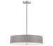 Dainolite 4 Light Incandescent Pendant Satin Chrome with Grey Shade - Renoz