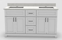 Stonewood V-Groove Shaker White Painted Classic Freestanding Vanity with Countertop and Sink