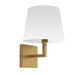 Dainolite 1 Light Incandescent Wall Sconce, Aged Brass w/ White Shade Wall Light