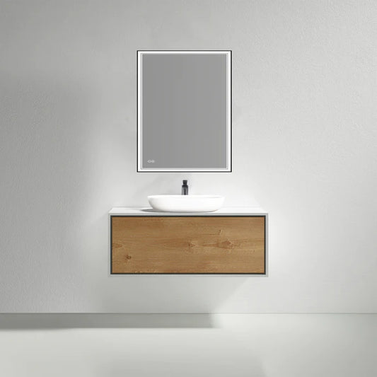 Kodaen Meubles-lavabos muraux modernes à tiroir unique - WV0811WD