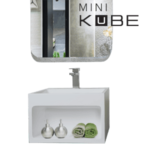 Aktuell Mini Kube Wall-mounted Polymer Sink With Glossy White Finish