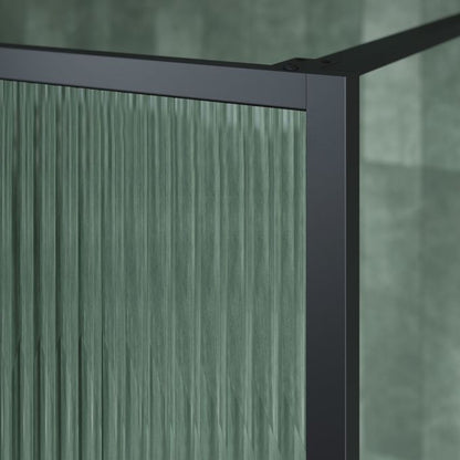 Kalia Dune Framed Shower Shield Matte Black Fluted Glass (DR2077)