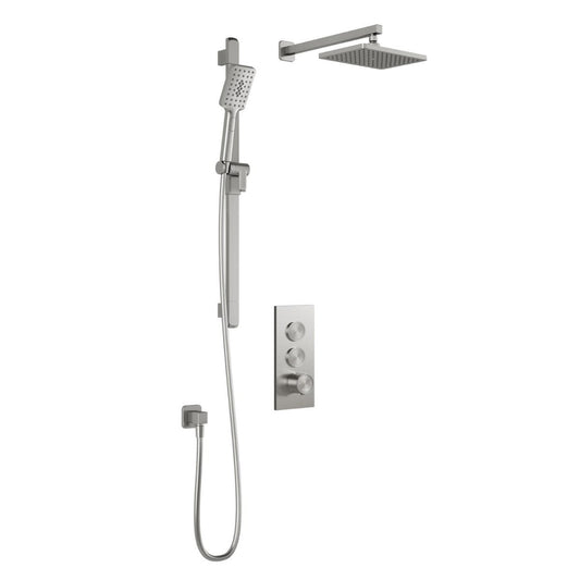 Kalia - Wall Arm Shower System With 2-way Aquatonik Type T/P ½'' Rough Push-button Thermostatic Valve - BF2068