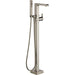 Delta ARA Single Handle Floor Mount Tub Filler Trim with Hand Shower -Stainless Steel (Valve Sold Separately)