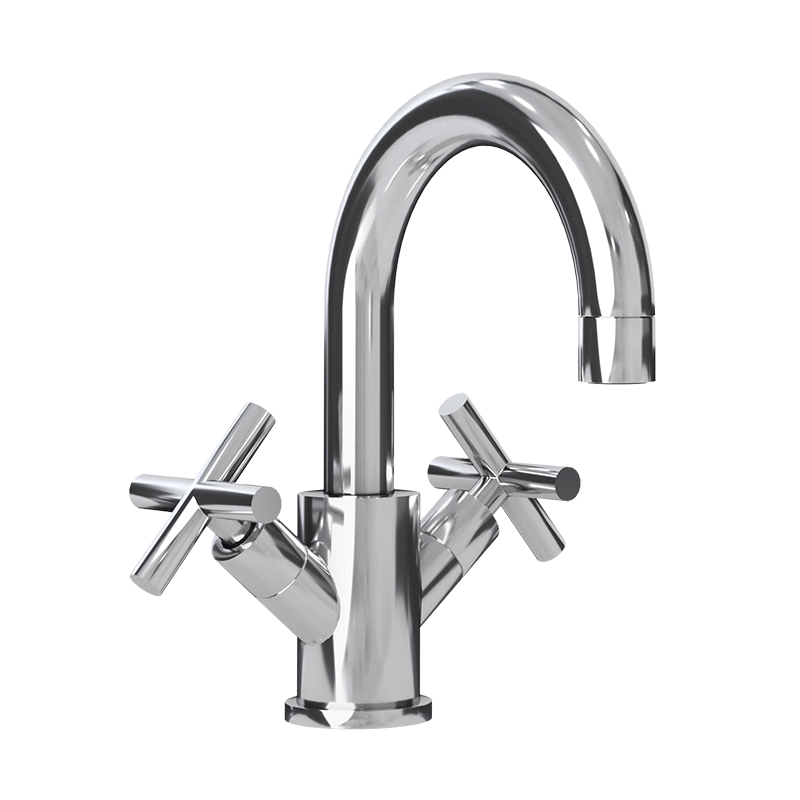 Rubi Alex Washbasin Faucet With Cross Handles- Chrome - Renoz