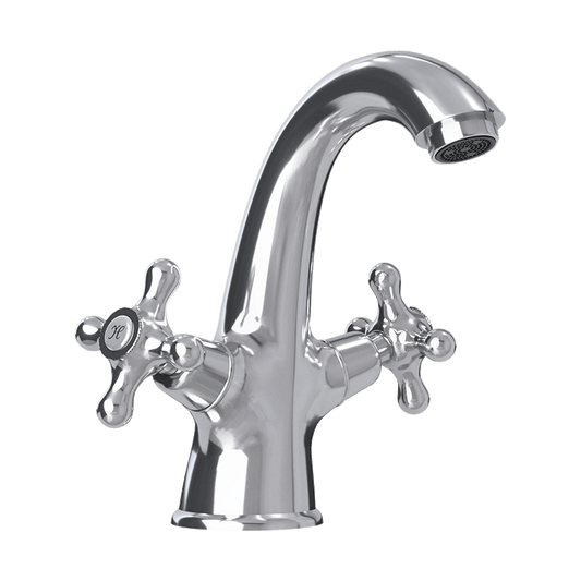 Rubi Jade Washbasin Faucet With Cross Handles - Renoz