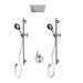 Rubi Saïda 1/2 Inch Thermostatic Shower Kit With Built in Shower Head And Dual Hand Shower - Chrome - Renoz